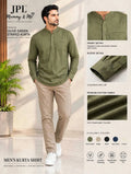 Olive Green Textured Mandarin Collar Kurta Shirt