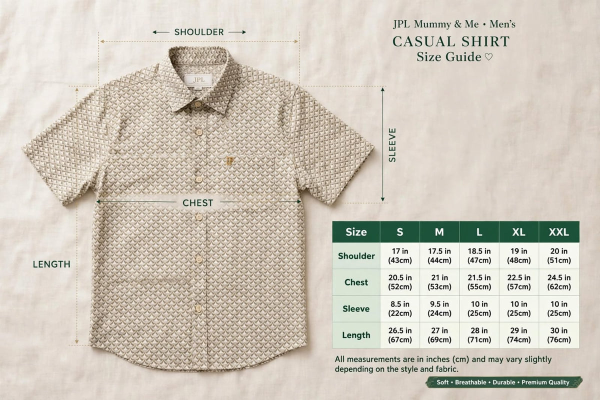 Premium Comfort Fit Printed Shirt - Beige / Olive Small Leaf Print