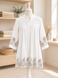 SAGE BLOOM - Signature White Floral Embroidered  Dress