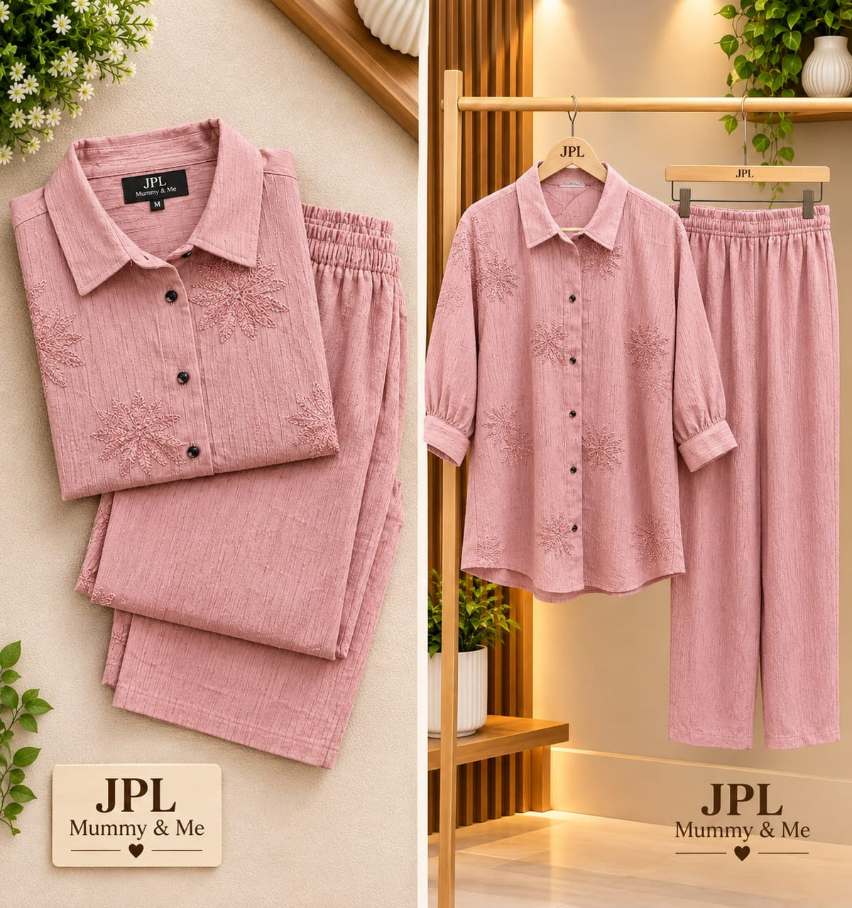 Women’s Embroidered Shirt & Pant Co-ord Set