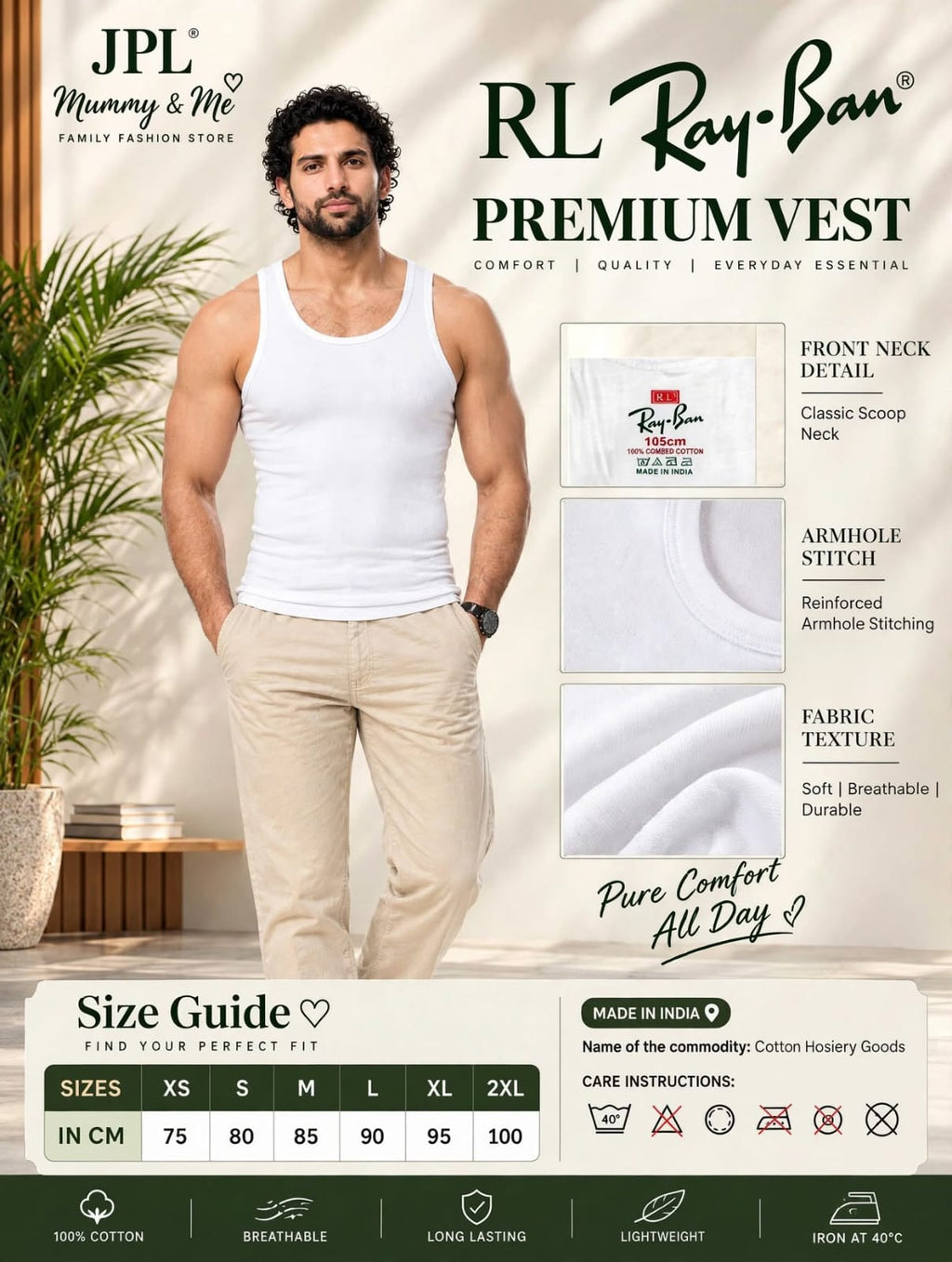RL Ray Ban Premium Sleeveless Vest