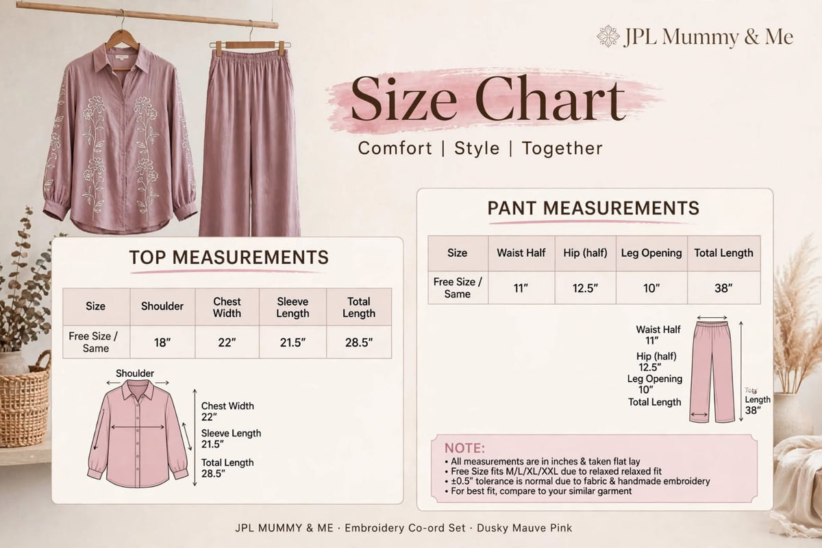 Dusty Rose Floral Embroidered Linen Co-ord Set - Shirt & Wide Leg Pants
