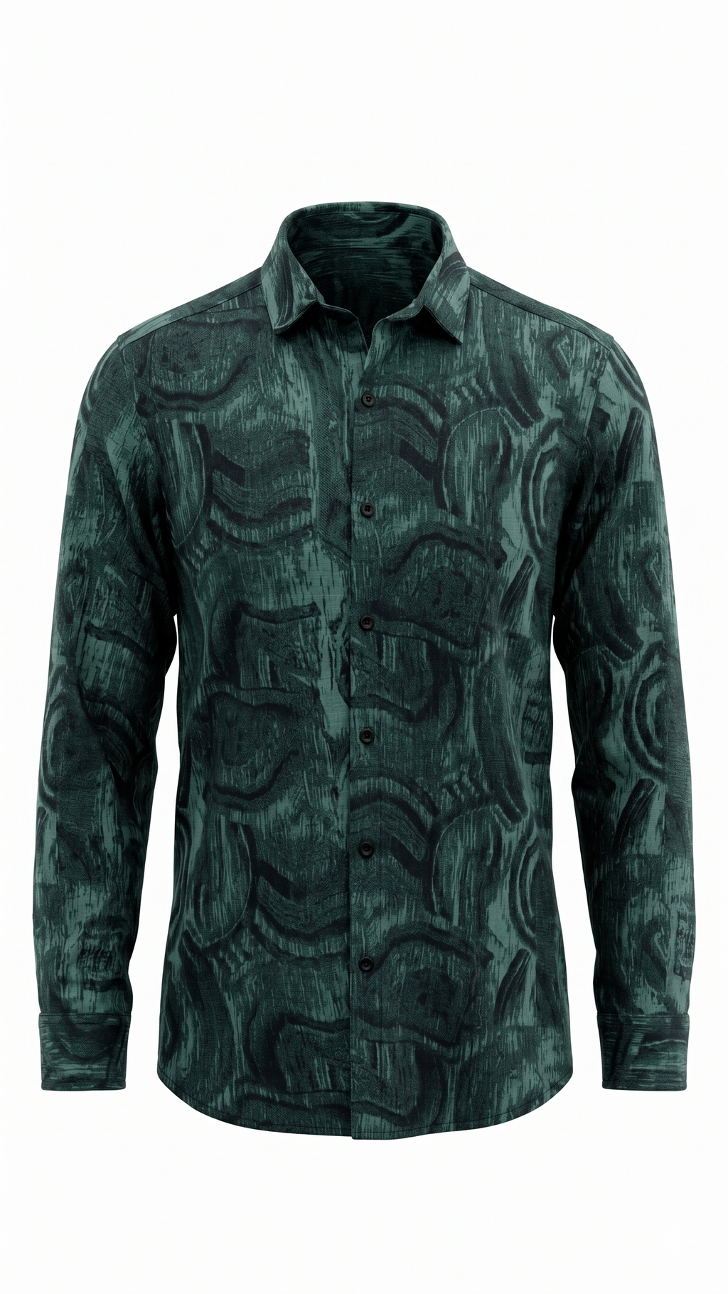 Forest Brushstroke Button-Down