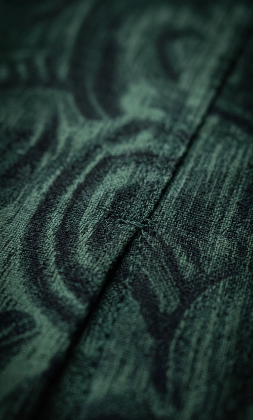 Dark Green Abstract Print Full Sleeve Shirt