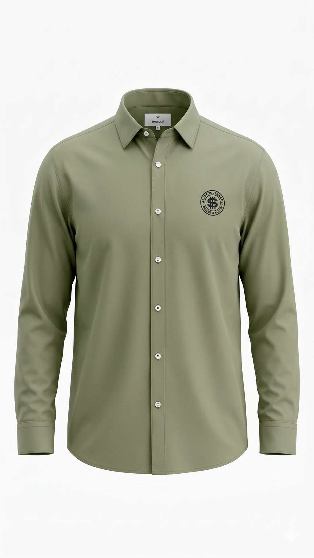 Sage Green Solid Full Sleeve Casual Shirt