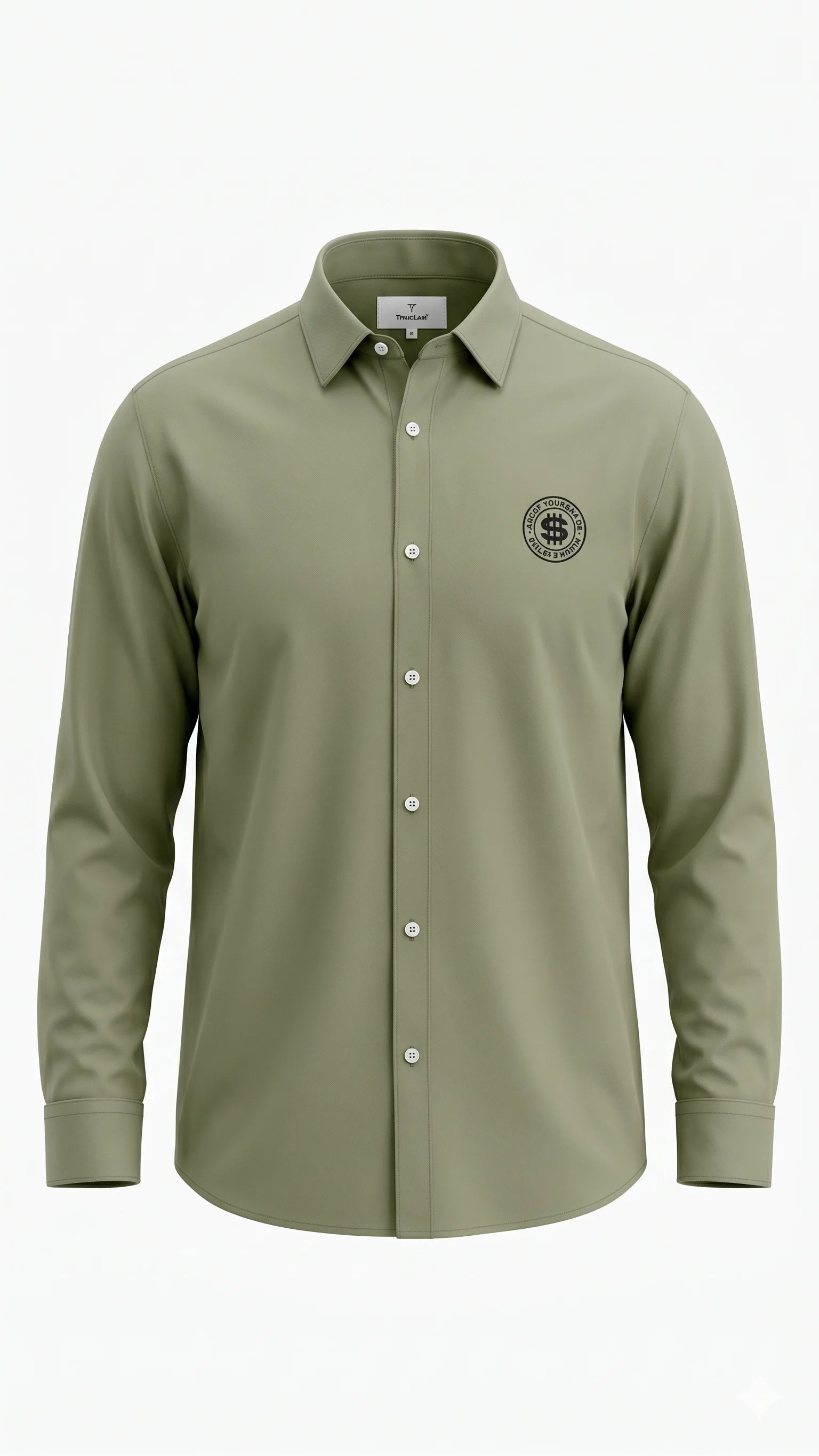 Sage Green Solid Full Sleeve Casual Shirt