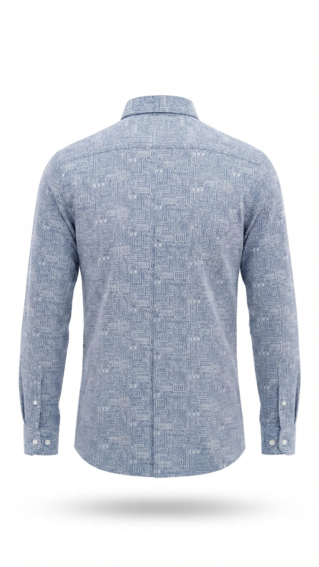 Sky Blue Geometric Print Full Sleeve Shirt