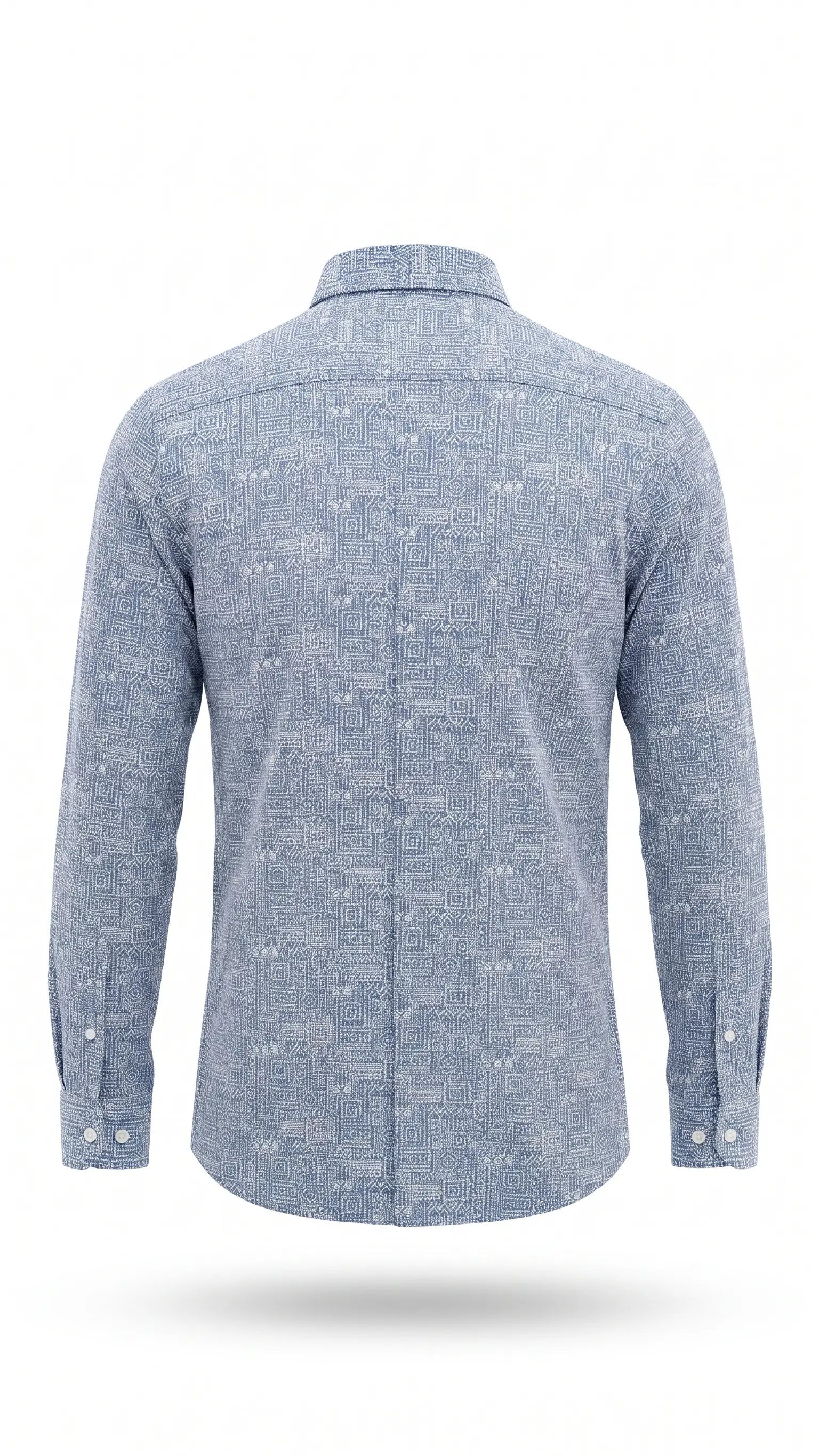 Sky Blue Geometric Print Full Sleeve Shirt