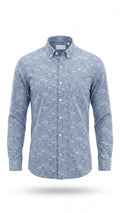 Sky Blue Geometric Print Full Sleeve Shirt