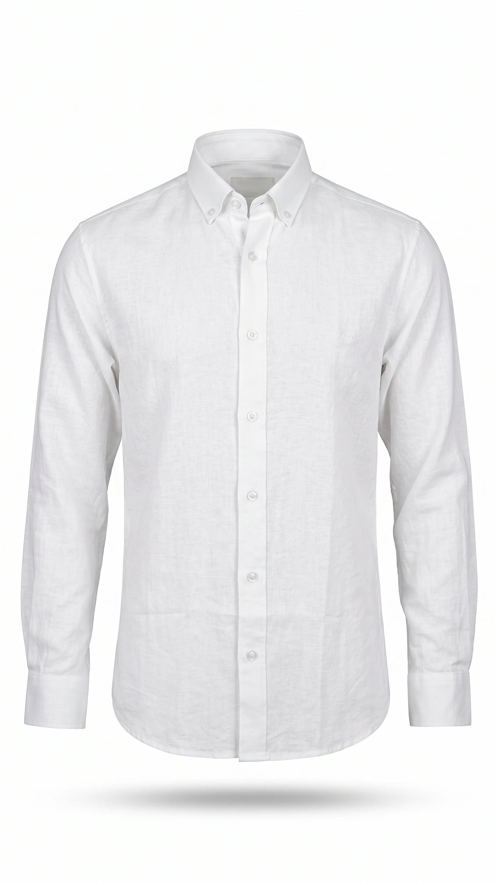 Classic White Solid Full Sleeve Linen Blend Shirt