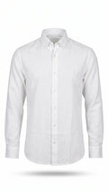 Classic White Solid Full Sleeve Linen Blend Shirt