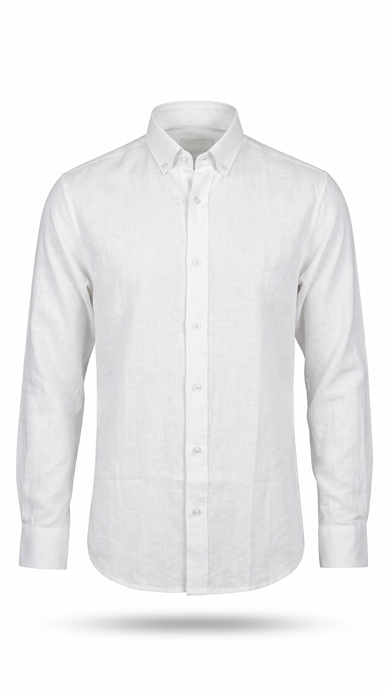 Classic White Solid Full Sleeve Linen Blend Shirt
