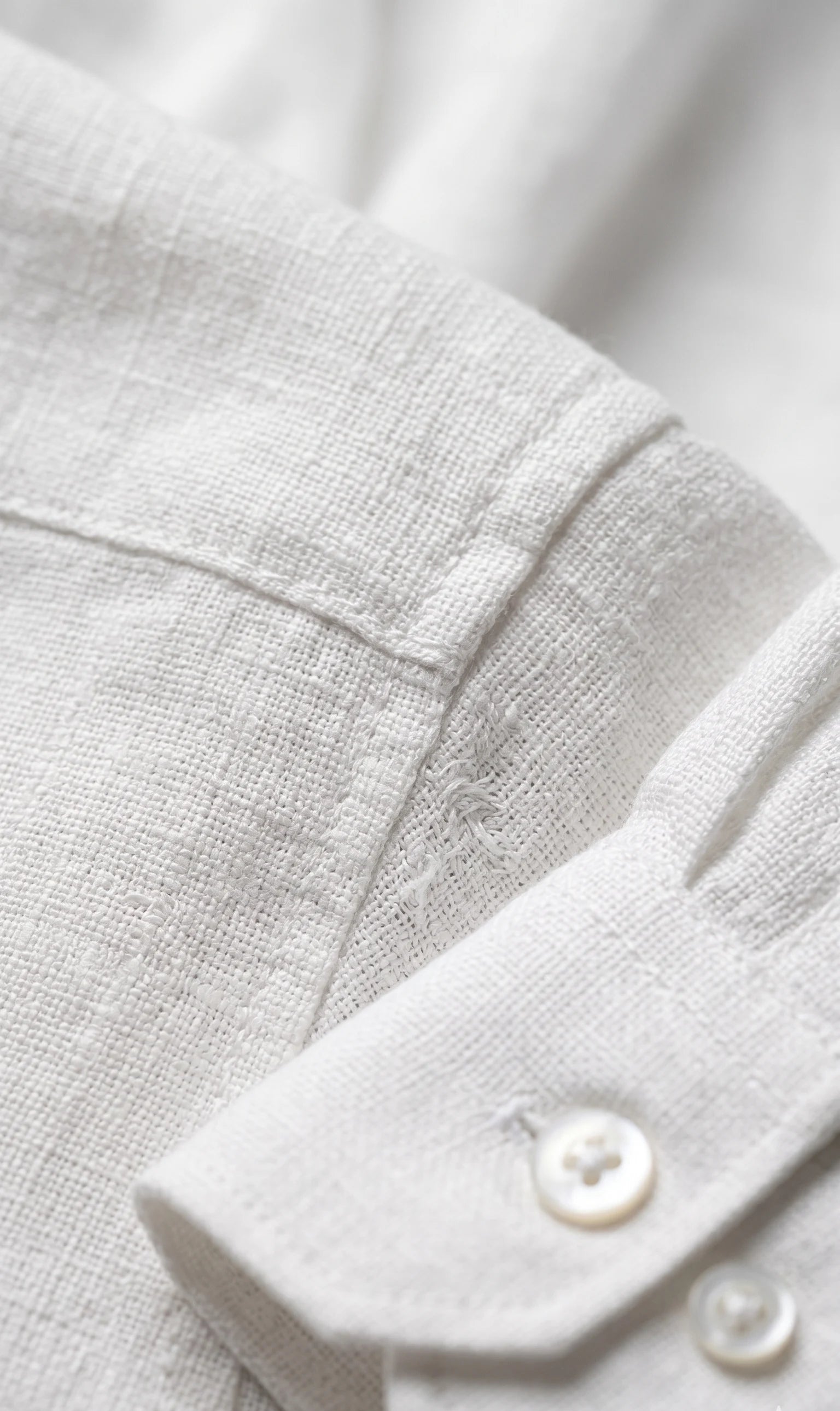 Classic White Solid Full Sleeve Linen Blend Shirt