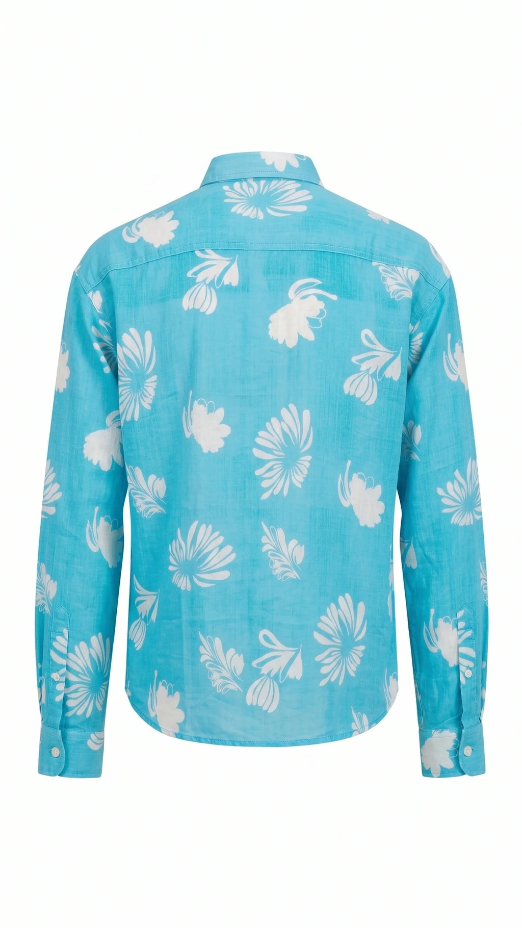 Men's Sky Blue Floral Print Casual Shirt