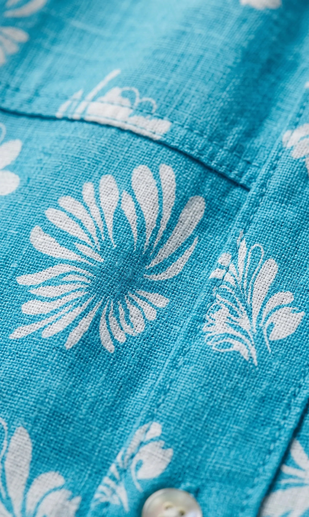 Men's Sky Blue Floral Print Casual Shirt