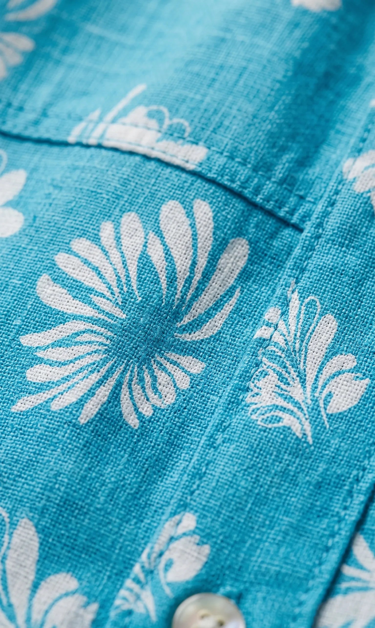 Men's Sky Blue Floral Print Casual Shirt
