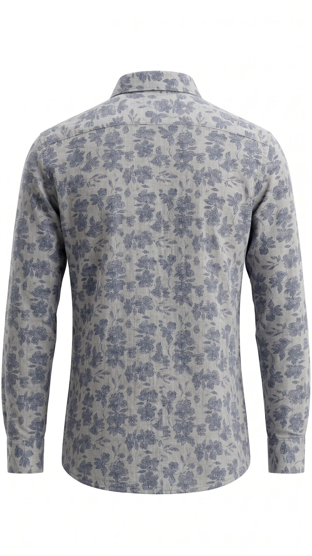 Men's Grey Floral Print Casual Shirt