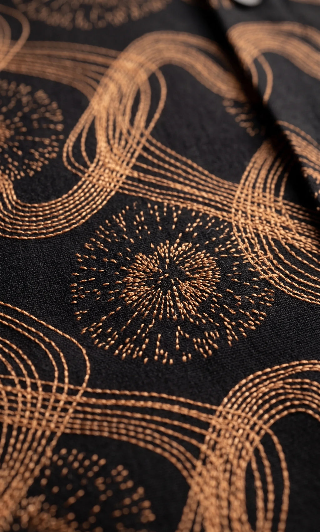 Men's Black Abstract Wave Print Half Sleeve Shirt