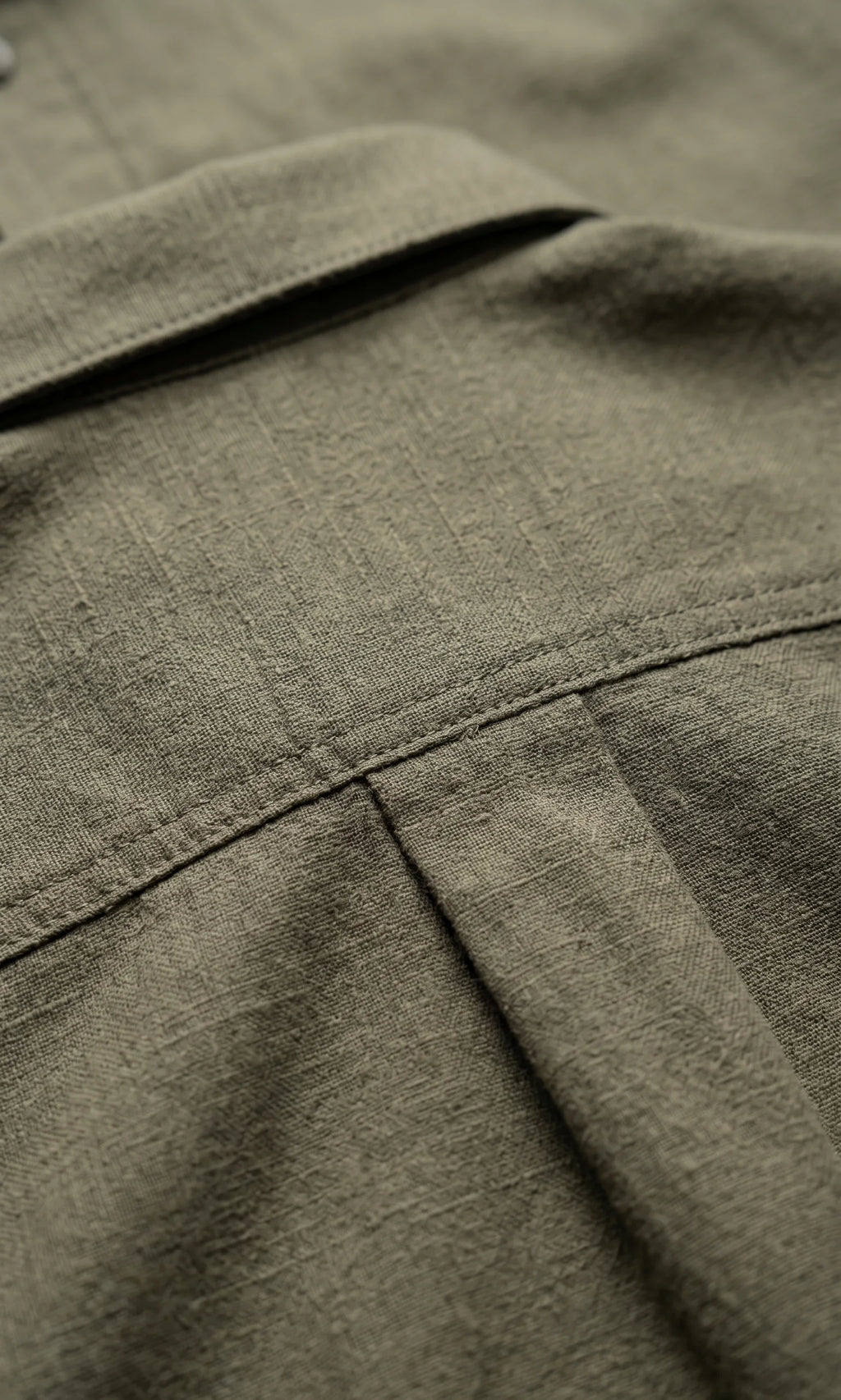 Olive Green Textured Solid Full Sleeve Shirt