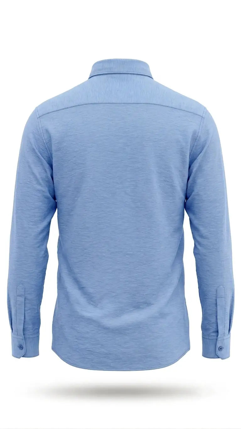 light blue button-down shirt