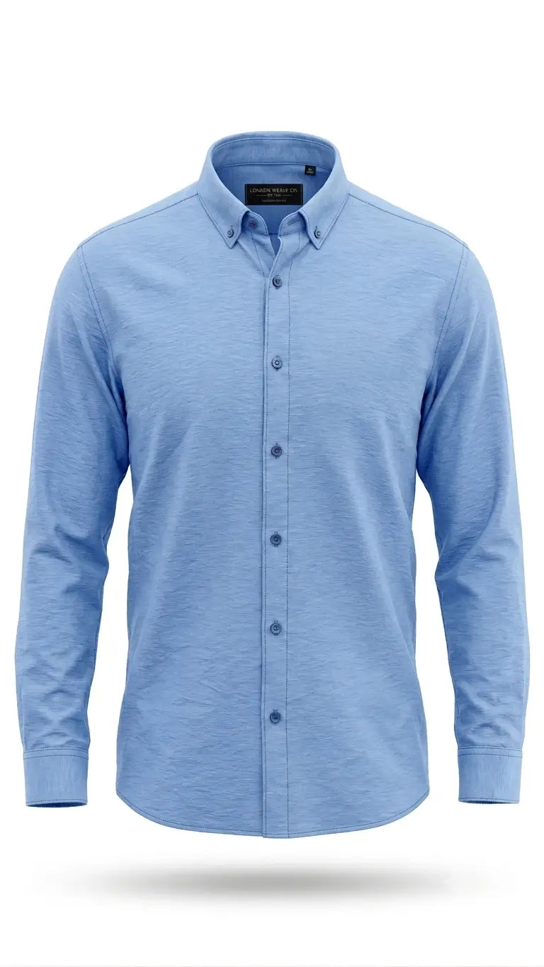 light blue button-down shirt