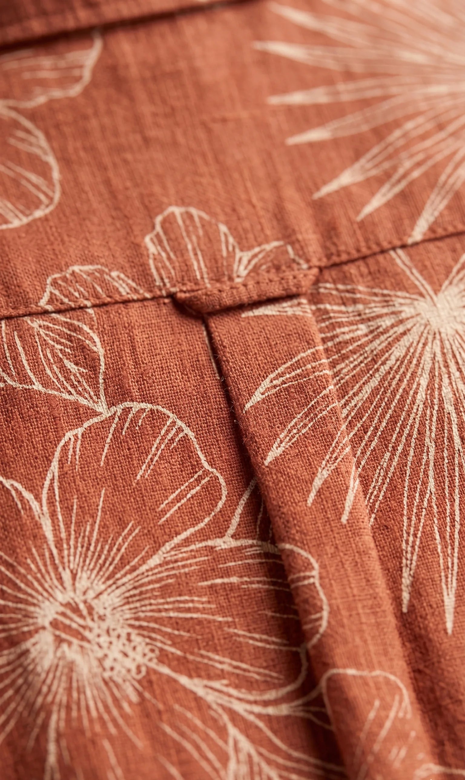 Rust Floral Print Full Sleeve Casual Shirt