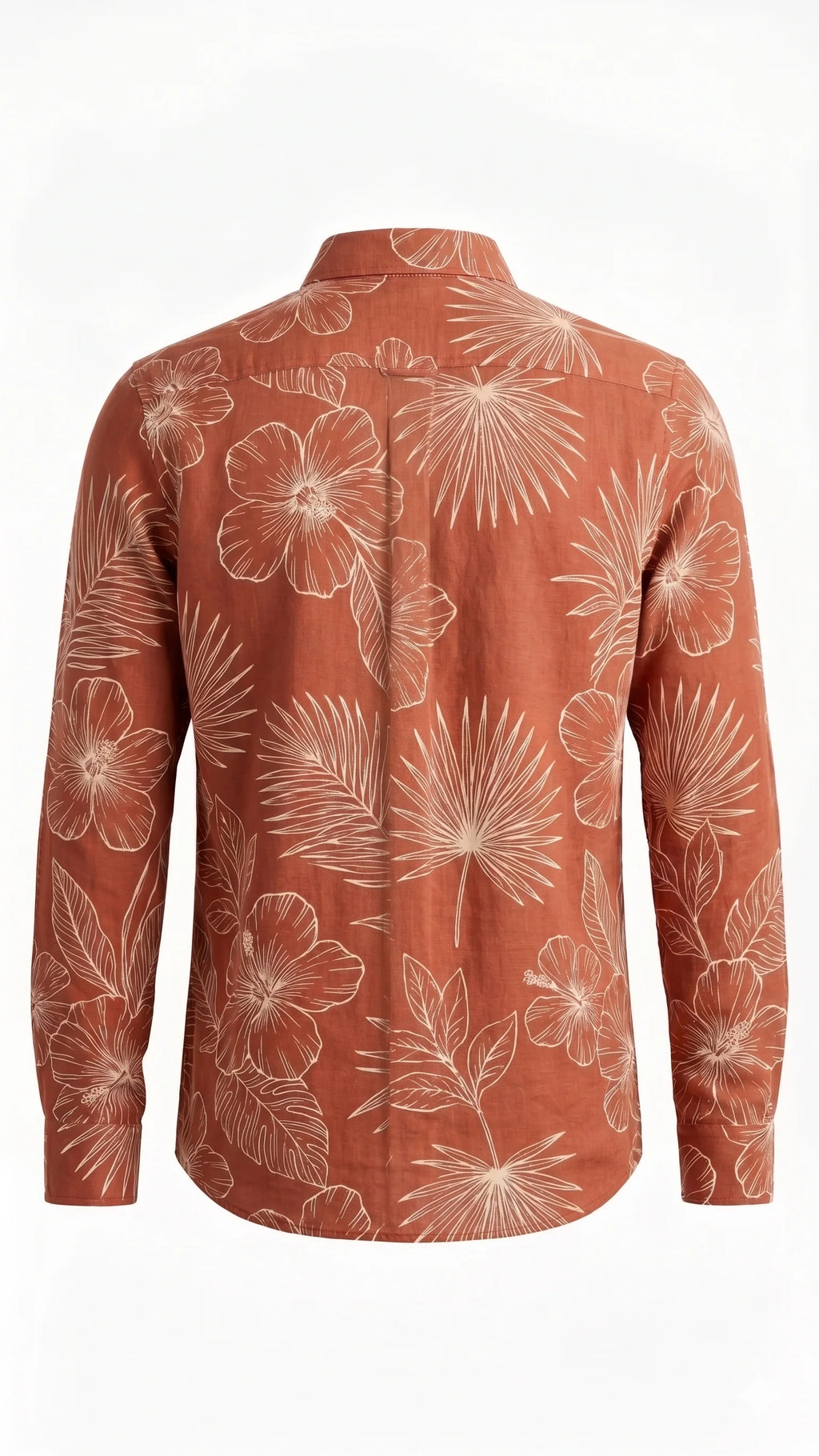 Rust Floral Print Full Sleeve Casual Shirt