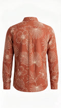 Rust Floral Print Full Sleeve Casual Shirt