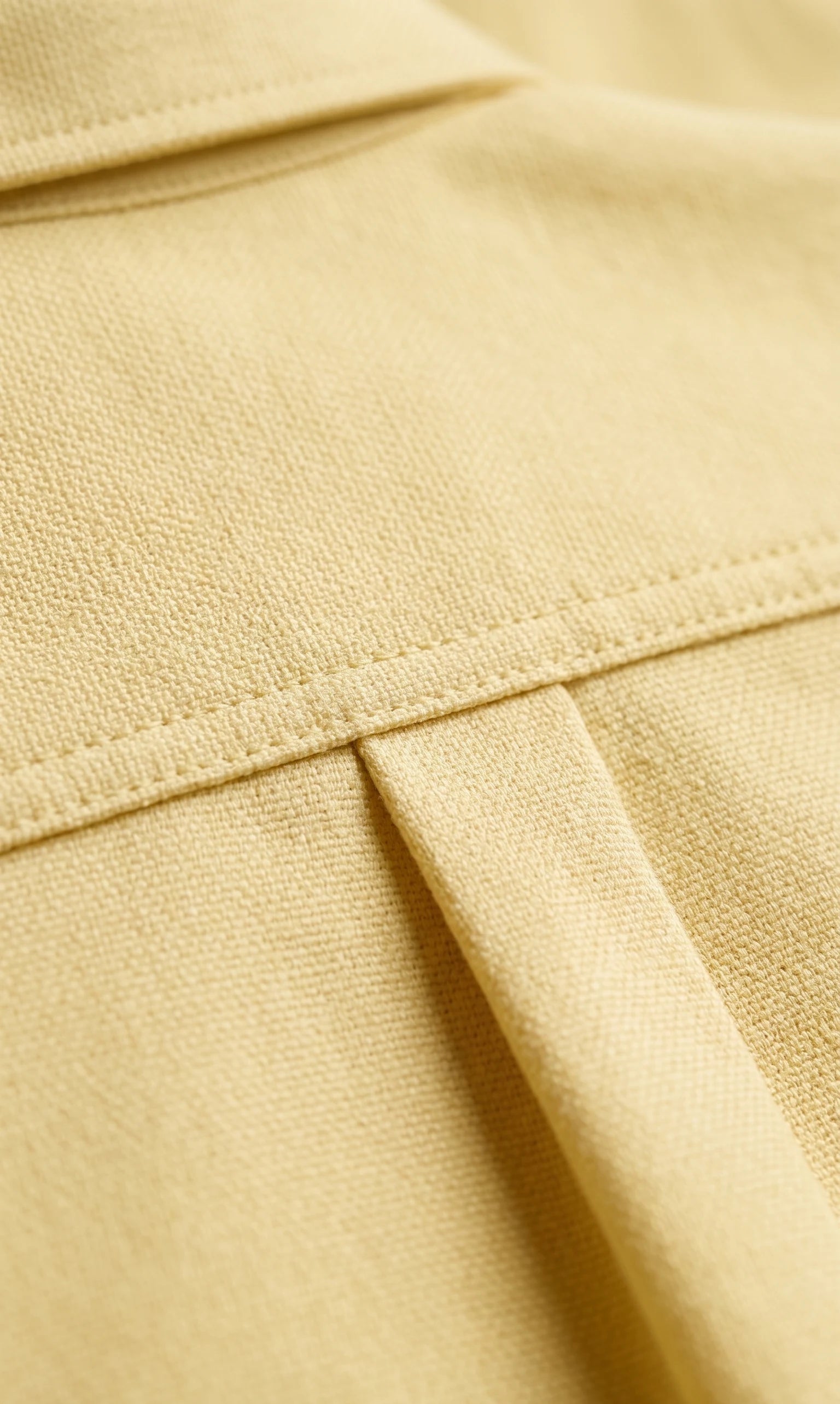 Butter Yellow Mandarin Collar Full Sleeve Shirt