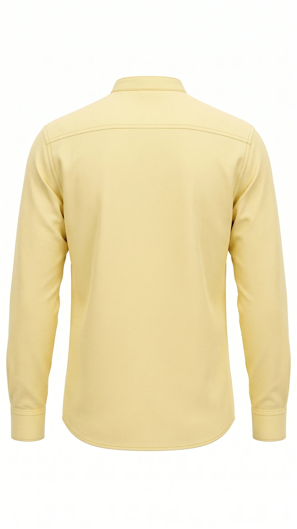 Butter Yellow Mandarin Collar Full Sleeve Shirt