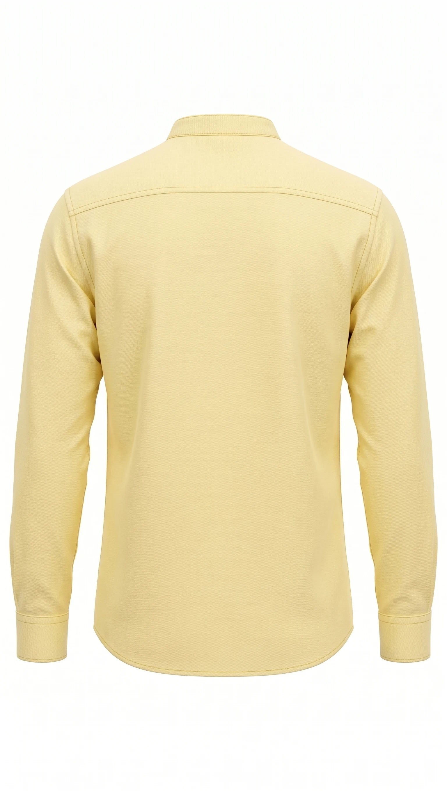 Butter Yellow Mandarin Collar Full Sleeve Shirt