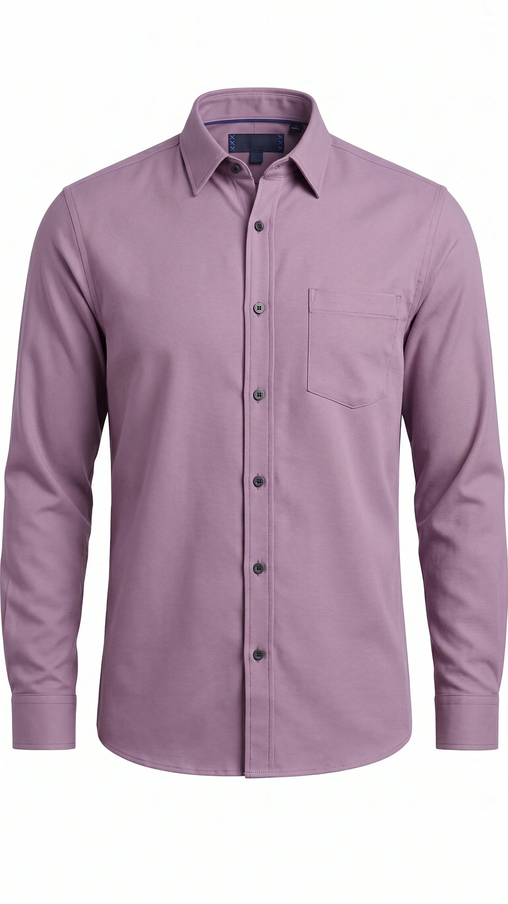 Men's Dusty Mauve Textured Oxford Shirt with Chest Pocket