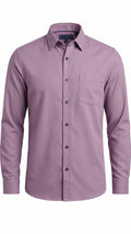 Men's Dusty Mauve Textured Oxford Shirt with Chest Pocket