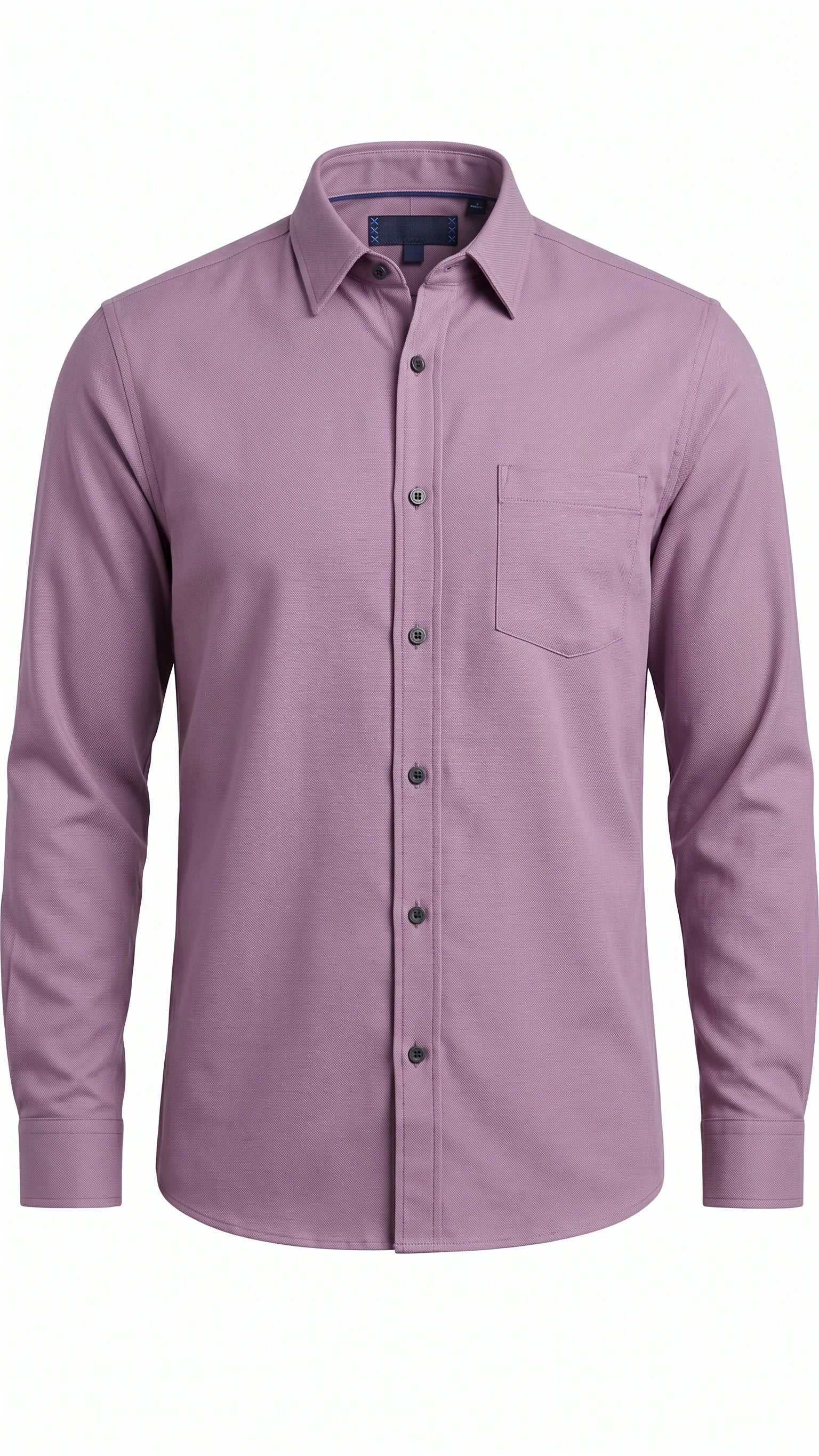 Men's Dusty Mauve Textured Oxford Shirt with Chest Pocket