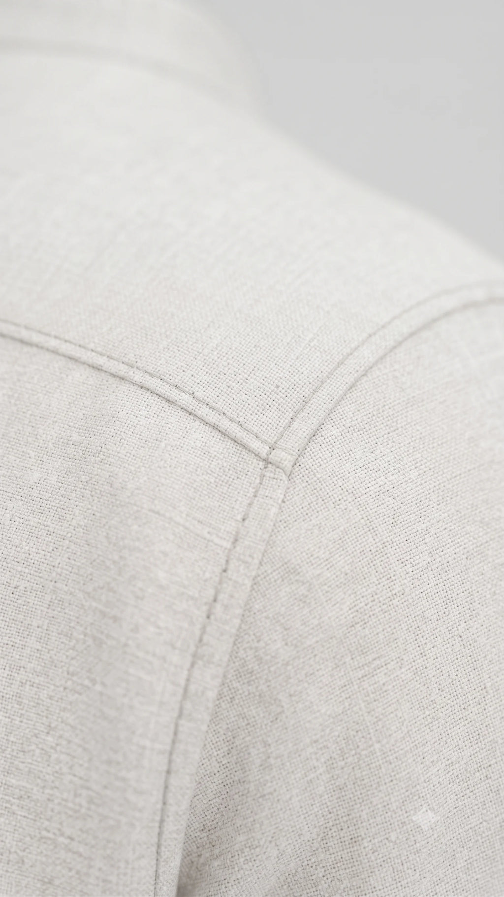 White Linen Blend Mandarin Collar Kurta Shirt