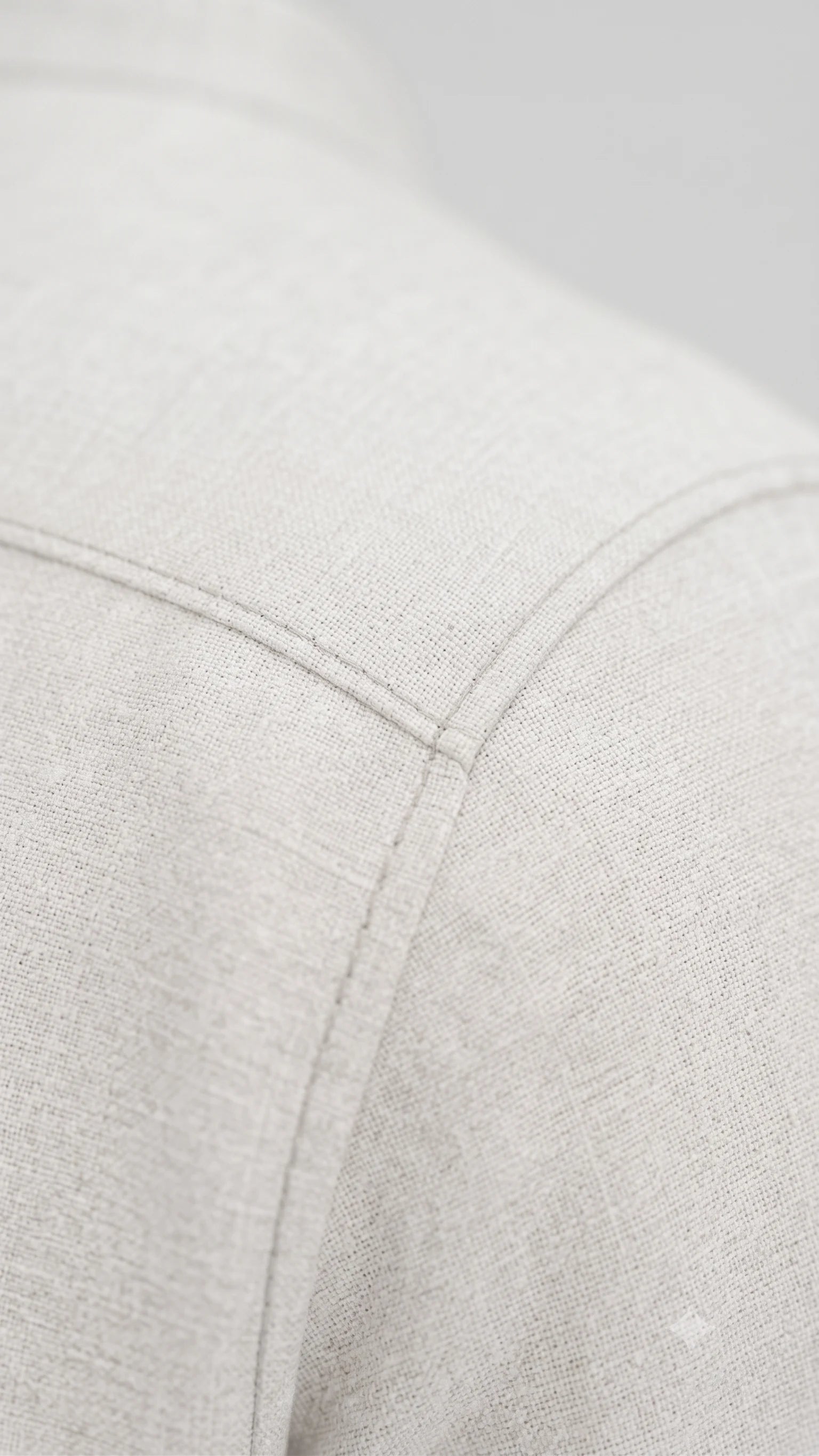 White Linen Blend Mandarin Collar Kurta Shirt