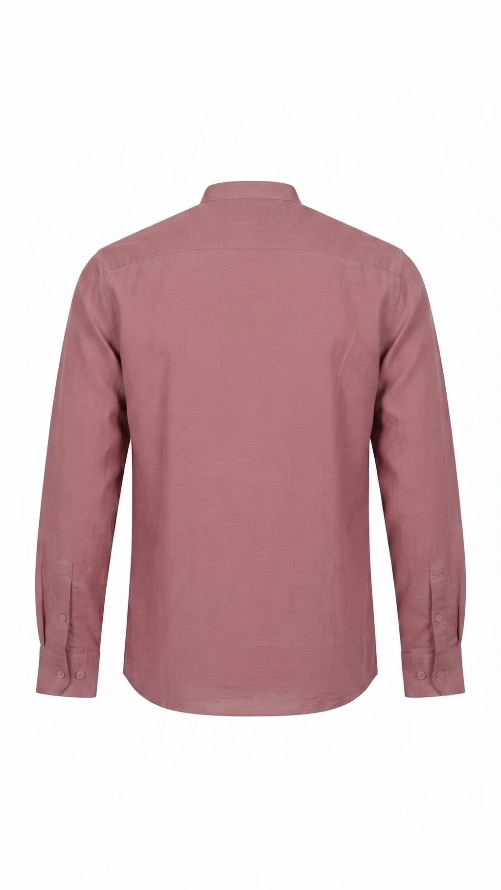 Dusty Rose Linen Blend Mandarin Collar Kurta Shirt