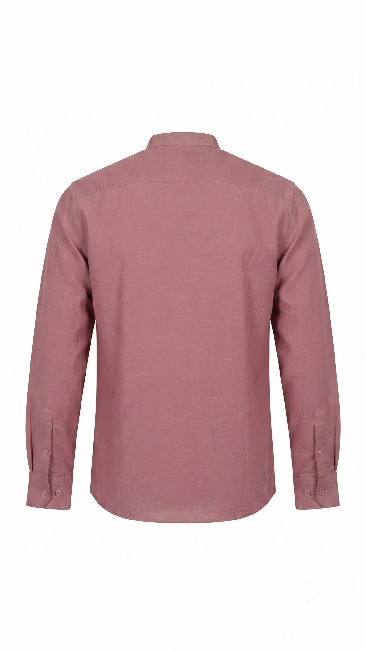 Dusty Rose Linen Blend Mandarin Collar Kurta Shirt