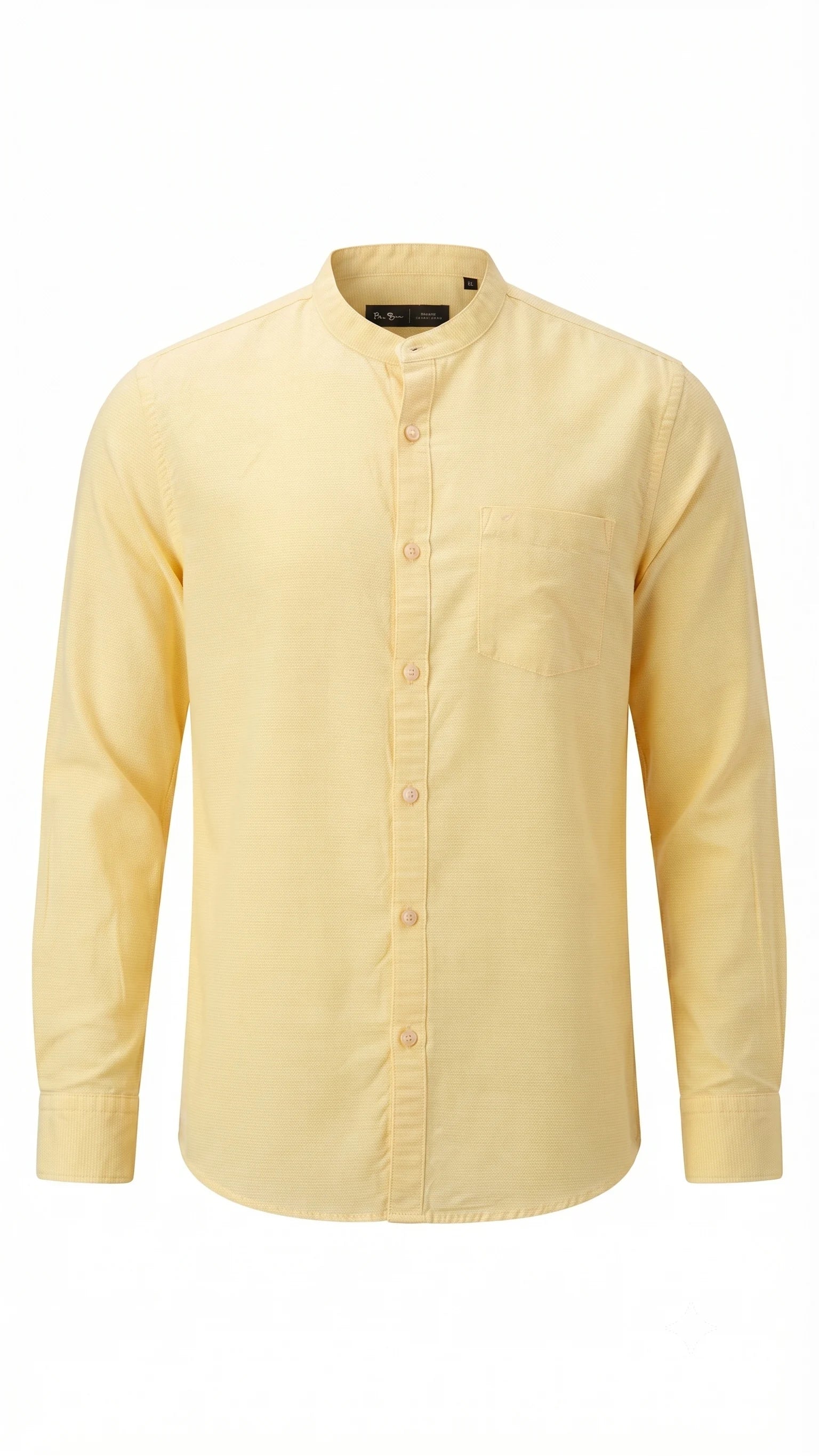 Oxford Weave Mandarin Collar Shirt