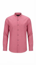 Rose Pink Mandarin Collar Shirt