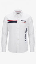 White Graphic Print Full Sleeve Casual Shirt