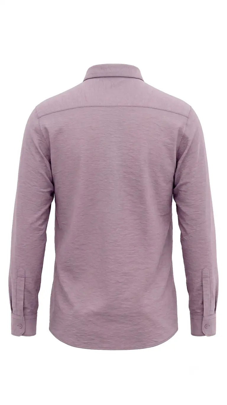 Dusty Lavender Textured Full Sleeve Button-Down Shirt for Men