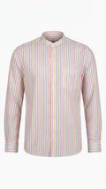 Striped Mandarin Collar Shirt