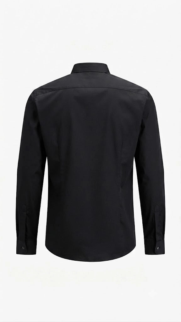 Black Pleated Front Formal Shirt