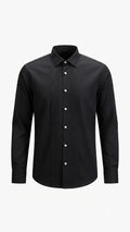 Black Pleated Front Formal Shirt