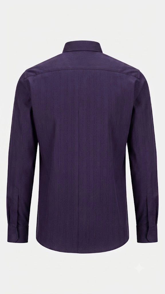 Deep Purple Textured Formal Shirt