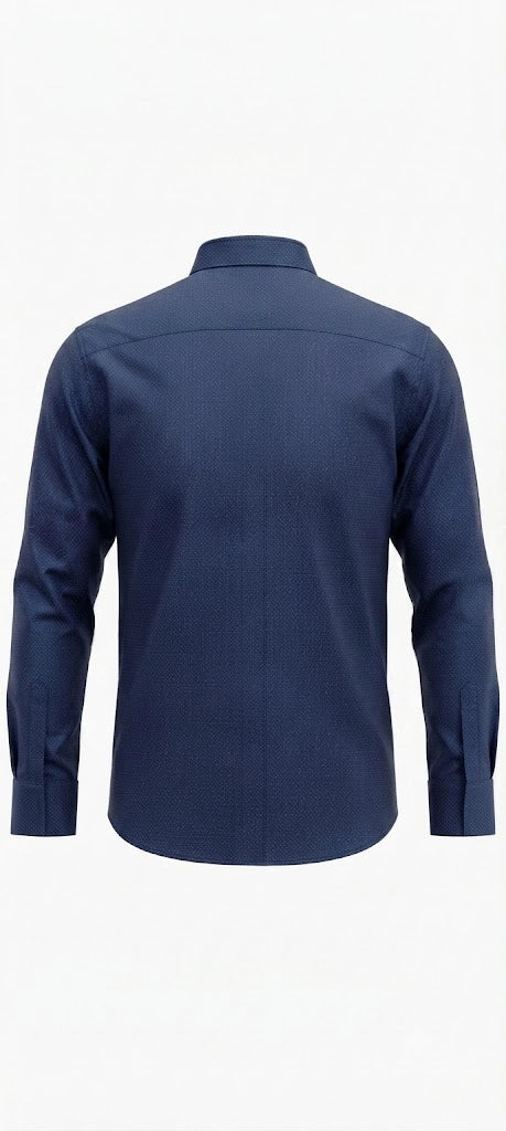 Navy Micro Textured Formal Shirt