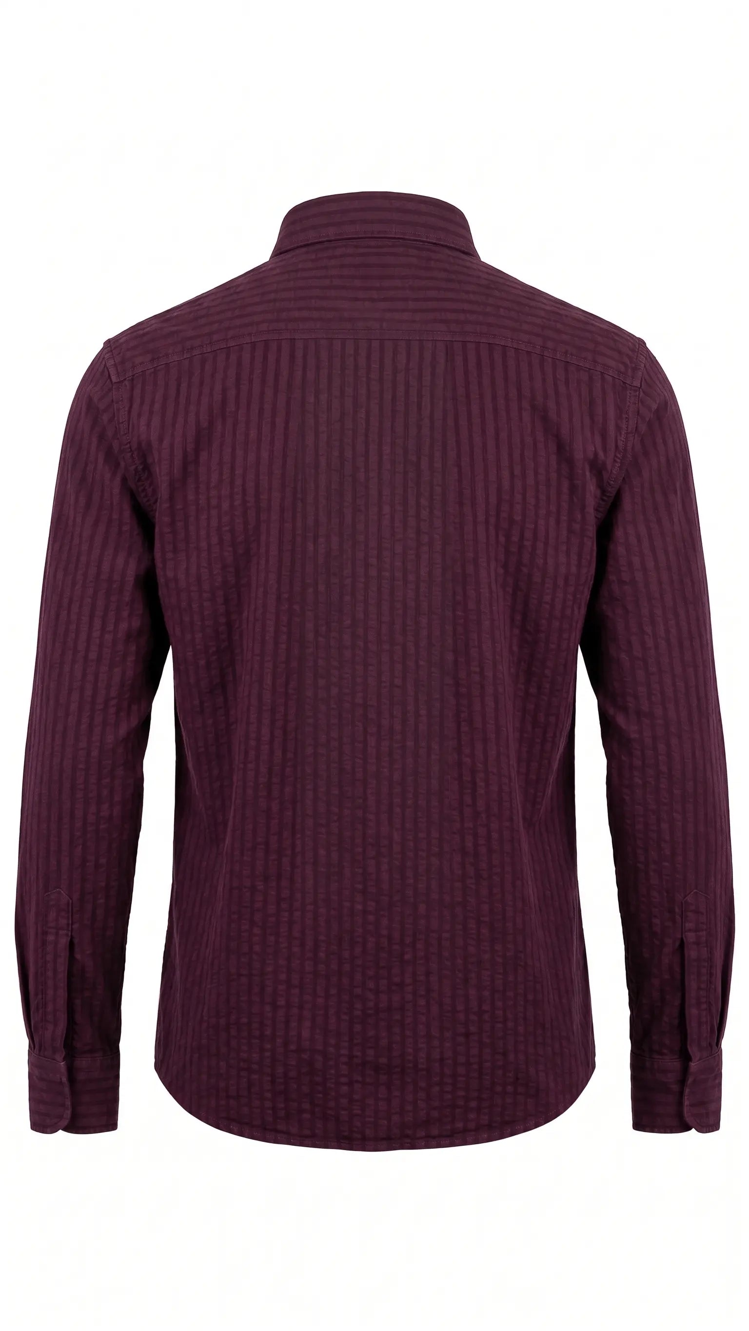 Men's Maroon Textured Full Sleeve Casual Shirt