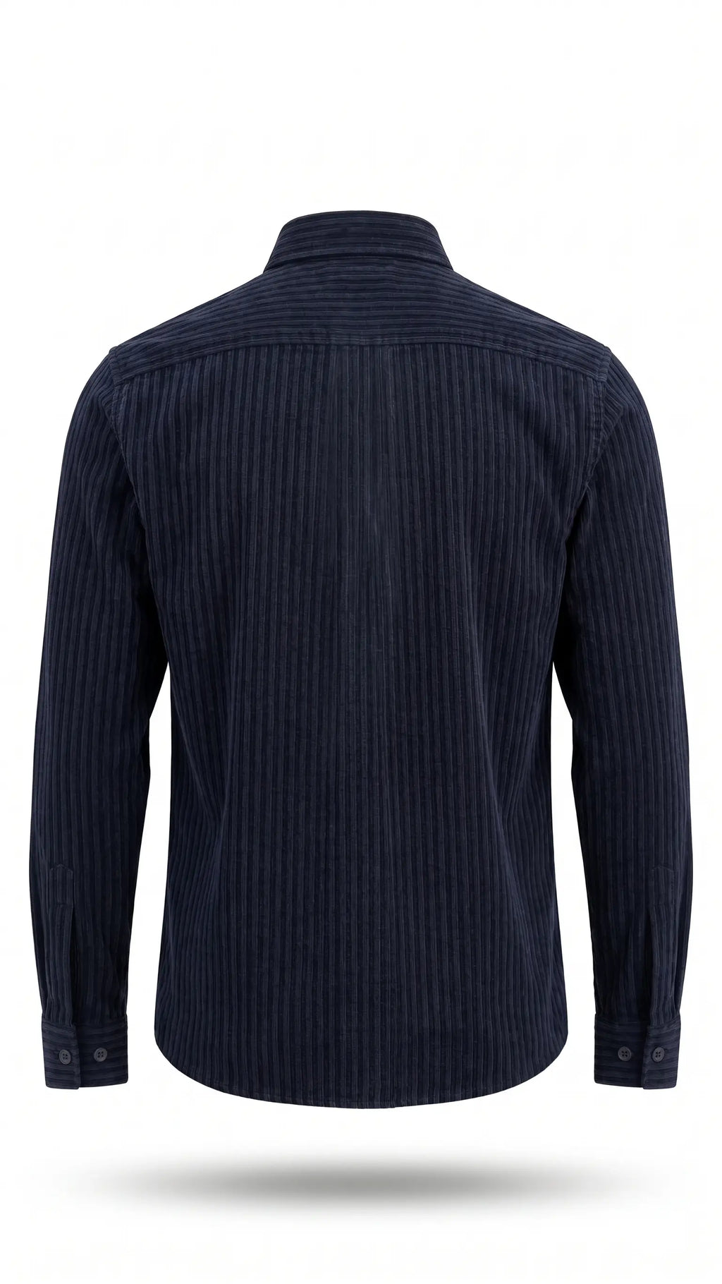 Navy Blue Textured Stripe Full Sleeve Shirt