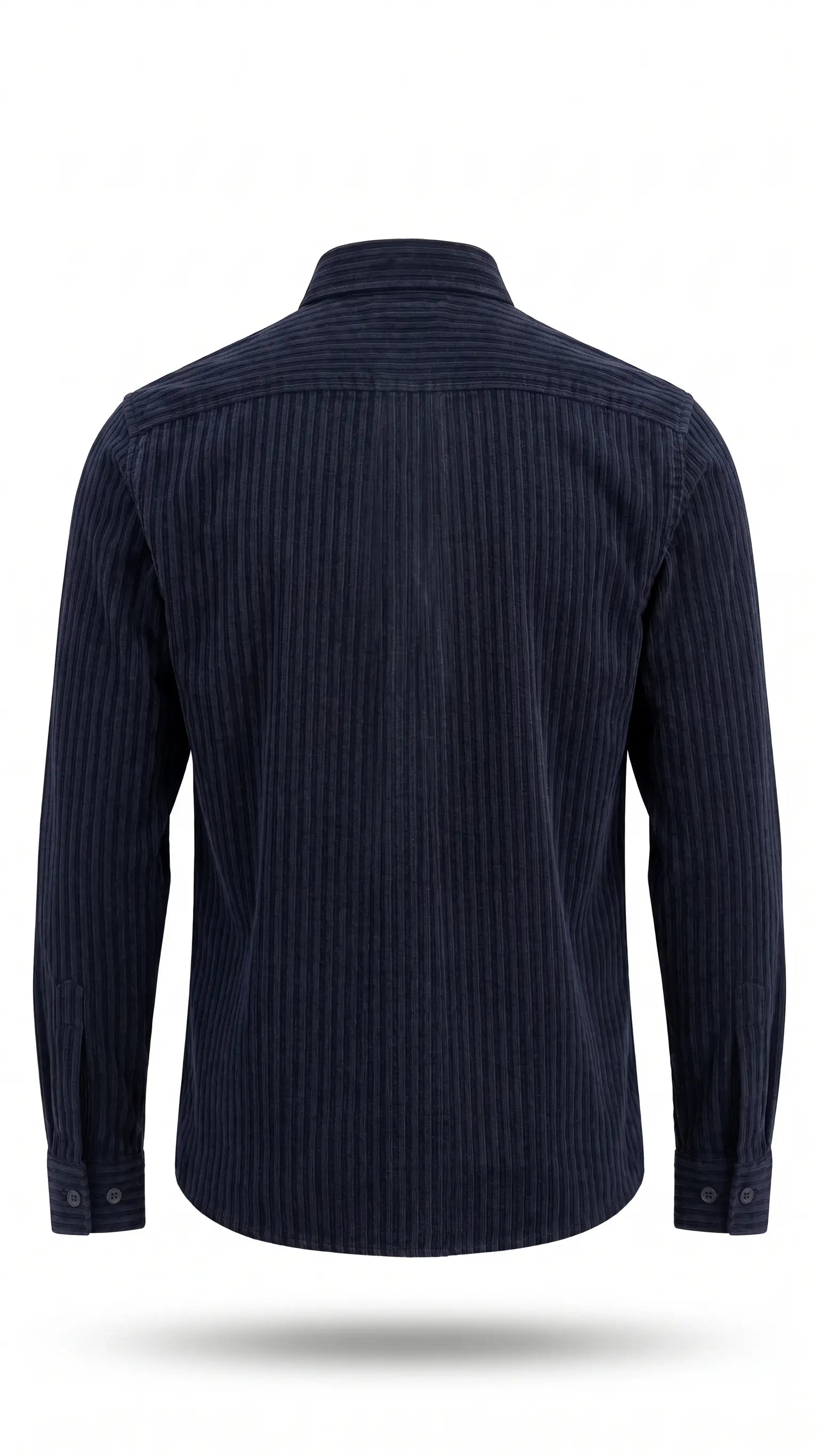 Navy Blue Textured Stripe Full Sleeve Shirt